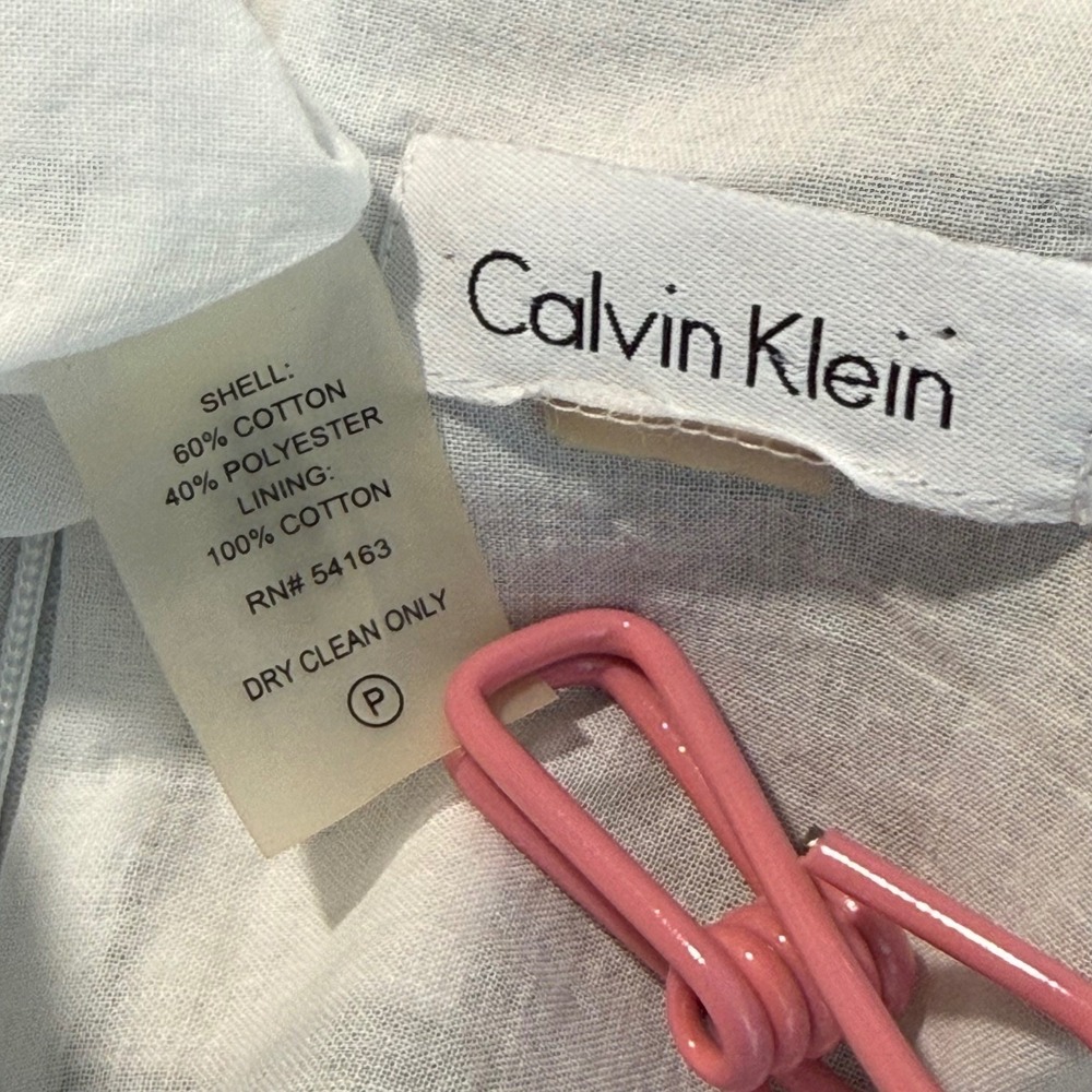 Calvin Klein Womens Fit Flare Dress Black White Gingham Waist Tie Classic Retro - Picture 8 of 13